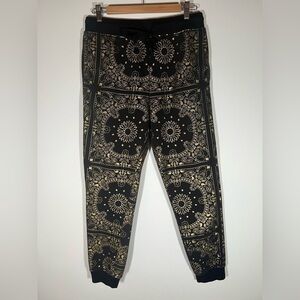 Elwood mens bandana paisley black gold joggers batik sz M streetwear designer